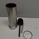 Brushed Nickel Toilet Brush and Holder Set, 304 Stainless Steel Toilet Brush for Bathroom, Heavy Duty Toilet Bowl Brush with Holder, Removable Inner Bowl and Splash Protection, Long Handle