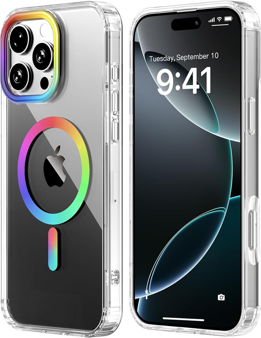 Magnetic Case for iPhone 16 Pro Case,[Compatible with Magsafe] Shockproof Military-Grade Protection,16 Pro Phone Case,Men Women 6.3 Inch Clear [Not Yellowing]