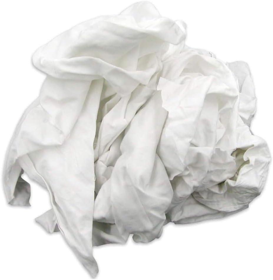A&A Wiping Cloth - Recycled Cut White Sheeting Rags, Strong & Absorbent Cleaning Rags for All Clean-up Purposes, Reusable Cloth, Ideal for Machine Cleaning, Maintenance, Garage, 25 Pound Box