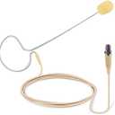 PYLE-PRO On-Ear Audio Condenser Microphone - Portable Omnidirectional Wired Headset Condenser Mic With 4 Pin Mini XLR Cable and Windscreen - Works with Shure System - PMEMS10 (Skin Tone), Beige