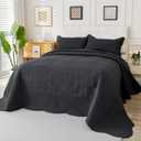 EVENHUG Oversized King Bedspreads California King Quilt Set with Pillow Shams Extra Wide Large King Size Quilts Lightweight Coverlet Bedding Sets Dark Grey 120"x128"