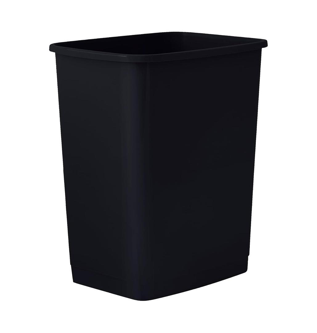 Superio 1.25 Gallon Mini Trash Can  Small Plastic Bathroom, Office, Dorm Unlidded Waste Bin Only for Desktop, Vanity, Under Sink, Cabinet, Countertop, Slim Diaper Pail (Black)