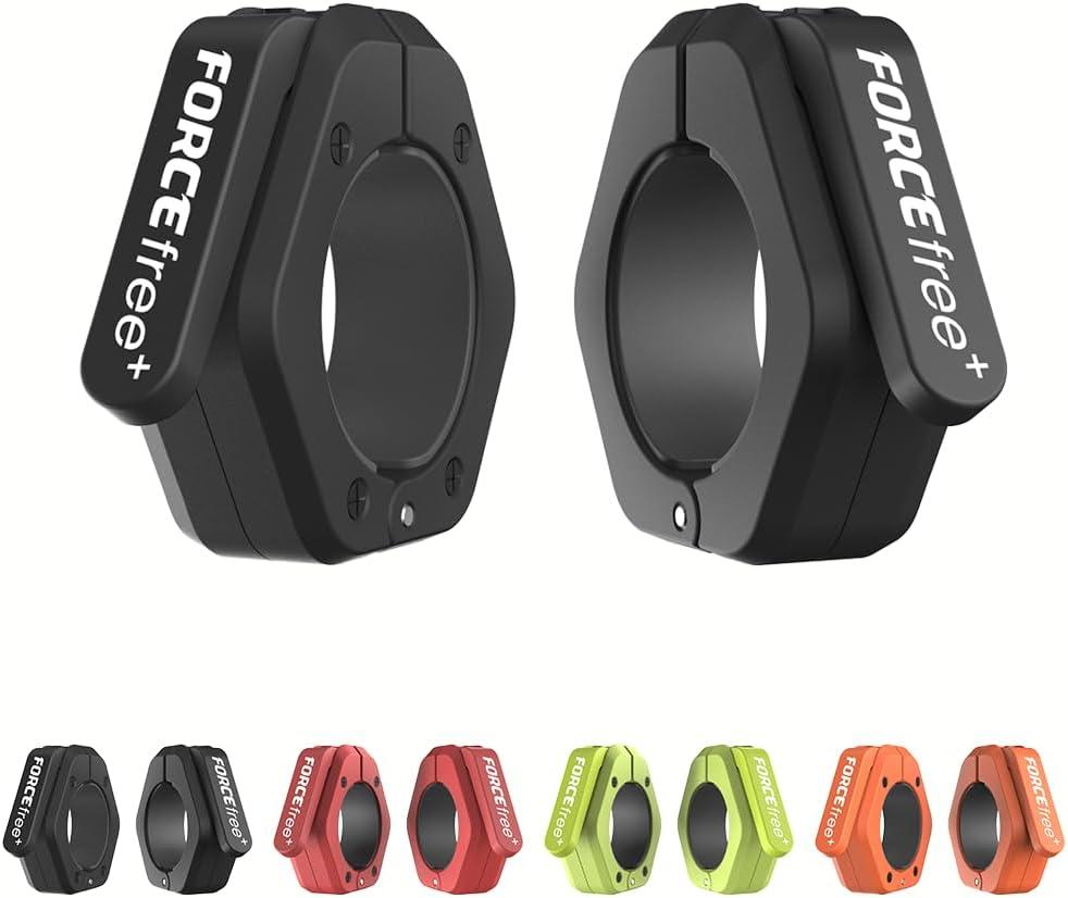 Forcefree+ Barbell Clips (Pair), Barbell Clamps, Quick Release Olympic Barbell Clamps with Anti Slip TPR Grip, Barbell Collars for Secure Weightlifting & Powerlifting (Black)