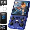 R36MAX Retro Handheld Game Console, 4.0 Inch 720x720 IPS Screen, 64GB Built-in 18,000+ Classic Game, Portable Hand Held Open Source Linux System, 4000mAh Battery Retro Gaming Console(Blue 64GB)