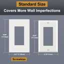 BESTTEN (50 Pack) USWP4 Matte White Screwless Switch Plate, 1-Gang Decorator Wall Outlet Cover, H4.69 x W2.91, for Light Switch, Dimmer, USB, GFCI, Receptacle