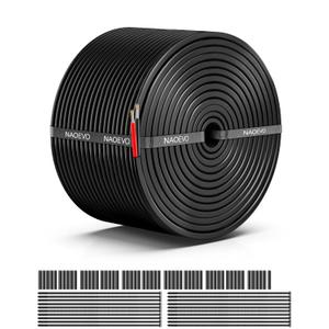 NAOEVO 16 Gauge Wire 2 Conductor Electrical Wire, 16 AWG Stranded PVC Cord, 12V Low Voltage/Tinned Copper/Flexible Cable for Automotive Wiring, Lamp Cord, Marine Cable (50FT)