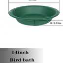 OVZILKI Bird Bath for Outside Heavy Duty, 14 inch BirdBath Bowl Only with Rust-Proof Black Chains for Outdoor, Hanging Bird Bath Hanging Bird-Feeder for Garden Backyard Decor (Green 1 Pack)