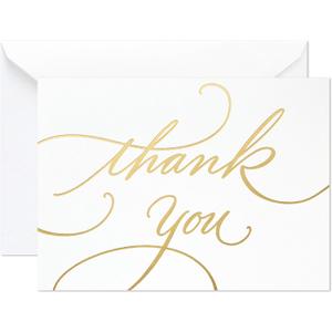 Hallmark Thank You Cards, Gold Foil Script (100 Thank You Notes with Envelopes) for Wedding, Baby Shower, Bridal Shower, Graduation