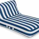 Upholstered Stylish Pool Float Lounger Recliner, Large Floating Chair & Backrest, Heavy Duty Lake, Beach, Adults & Kids - Comfortable Tube, Durable Water Floaty Tanning Lounge - Terracotta | Soft Upholstered Surface, Relaxing Tanning Lounge, Heavy-Duty Durable PVC, Pool, Lake & Beach Ready, Santorini Blue