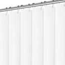 White Shower Curtain 256GSM Weighted Waffle Water Repellent Heavy Duty Fabric, Machine Washable Hotel Quality Bathroom Shower Curtain Set with 12 Metal Hooks, 72Wx72H