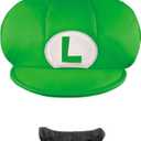 Disguise Nintendo Super Mario Brothers Luigi Child Hat and Mustache, One Size Child