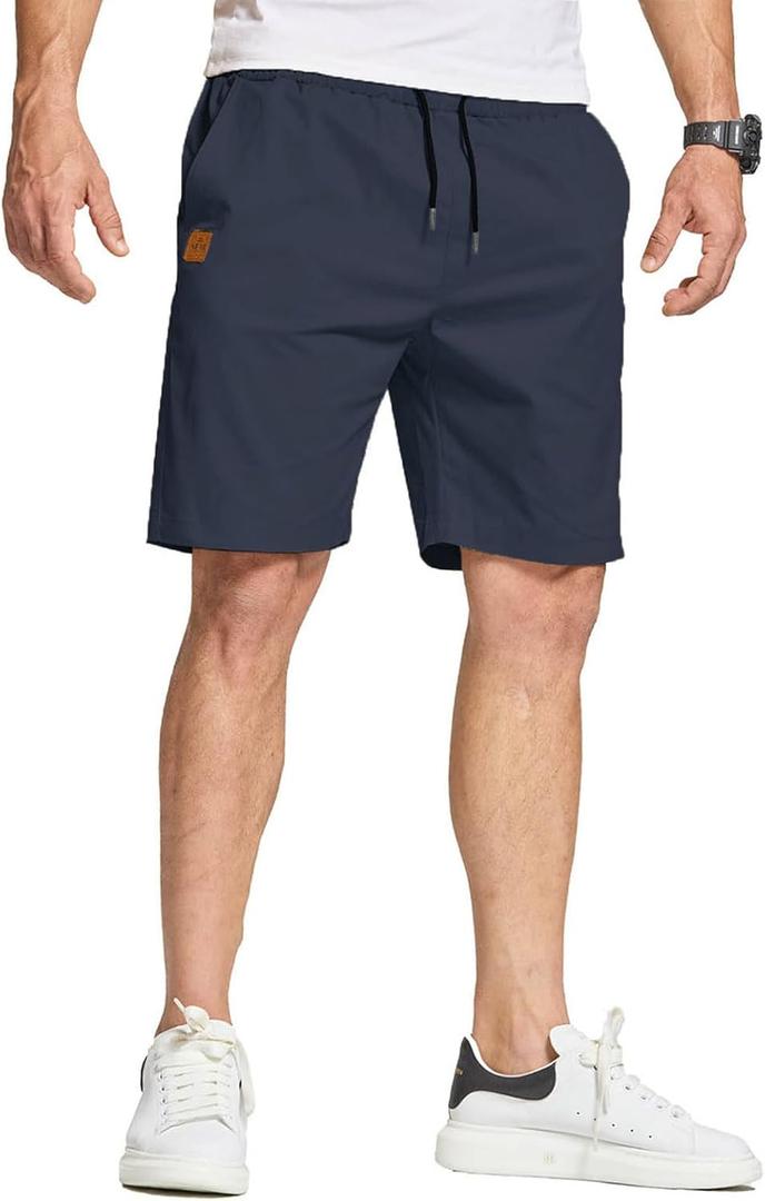 FizzPop Mens Shorts Casual Summer Cotton Chino Golf Beach Drawstring Shorts (XXL)