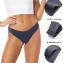 Wealurre Women's Cotton Thong Breathable Panties Low Rise Underwear (4 Pack, L, Assorted)