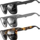 Polarized Sunglasses for Mens Womens - Fashion Men Sun Glasses Shades for Driving Fishing Lightweight UV Protection (A1 Black/White Mirrored/Black)