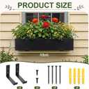 Novabright 24 Inch Wood Window Planter Box with L-Bracket,Black