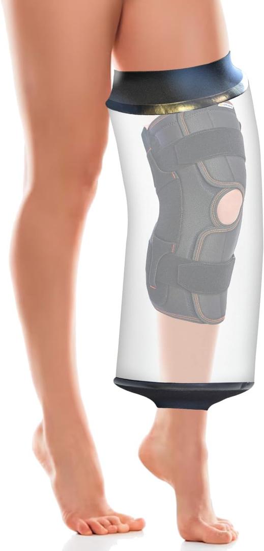 Knee Cast Cover for Shower Large Size, KT1180-L Waterproof Knee Surgery Shower Cover for Knee Replacement Surgery, ACL Surgery, Wound, Burns | Knee Cover for Showering After Surgery for Adults