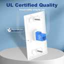 VCE Ethernet Wall Plate (UL-Listed), 1-Port CAT6 Wall Plate and Jack, RJ45 Keystone Wall Outlet with Single Gang Low Voltage Mounting Bracket, Blue 2-Pack