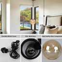 9.8inch Plug-in Globe Pendant Light, Amber Gradient Glass Ceiling Hanging Light Fixture Adjustable Height, Mid Century Pendant Lights E26 Socket for Kitchen Island, Dining Room, Entryway