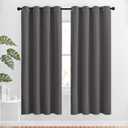 NICETOWN Blackout Thermal Curtains Panels 72 inch Length - Grommet Noise Reducing Room Darkening Solid Window Drapes for Bedroom/Living Room (2 Panels, 52 x 72 Inch, Gray) (Grey)