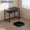 Pamray 32 Inch Small Computer Desk with Drawer and Shelves Simple Study Work Table for Bedroom White
