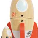 Le Toy Van Wooden Space Rocket Duo Toy, Plastic Free with Hidden Mini Rocket, Suitable for 24+ Months, Girls and Boys