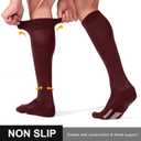 FITRELL 2/3 Pack Soccer Socks Baseball Softball For Youth Kids Boys Girls, Over-The-Calf Football Socks for Adult Men Women (Maroon, Medium)