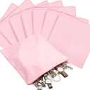 Sanwuta 8 Pcs Zippered Silver Storage Bags Anti Tarnish Silver Pouches Keeper Jewelry Storage Protector Bags(18 x 18 Inch,Pink)