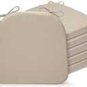 SQUARE MOON Chair Cushions for Dining Chairs, High Resilience Foam Dining Room Chair Pads, Kitchen Seat Cushions with Ties, Machine Washable, 17" x 16" x 2", 6/Pack, Beige