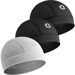 3Pcs Cooling Skull Cap Helmet Liner Breathable Mesh Cycling Running Hat, Lightweight Quick Dry Sports Beanie for Men