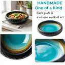 Japanese Salad Plates Set of 4,6 Inch Ceramic Appetizer Plates,Food-safe Crackle Glaze Blue Japanese Plates Set,Microwave & Dishwasher Safe,Dinner Plates Ideal for Appetizers,Desserts