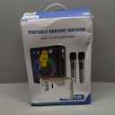 Karaoke Machine with 2 Wireless Microphones, Portable Bluetooth Speaker for Adults Kids, PA Systems Support TWS Echo Adjust TF USB AUX for Home Party Outdoor Travel (T03-2 MICS)