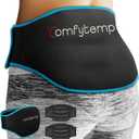 Comfytemp Ice Pack for Back Pain Relief, 2 Pcs, Sciatica Ease Brace, Reusable Gel Lower Back Ice Wrap for Injuries, Hot Cold Compress for Lower Lumbar, Waist, Men Women After Surgery (Black) (Standard)