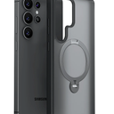 Torras Stand for Samsung Galaxy S25 Ultra Case, Fit for Magsafe, Military Grade Slim Protective S25 Ultra Case with Kickstand & Ring Holder, Ostand Spin, Translucent Frosted Black (Black-S25 Ultra)