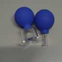 4 Pieces Glass Cupping Set Glass Silicone Cupping Cups Massage Vacuum Suction Cupping Cups for Body Face Leg Arm Back Shoulder Muscle and Joint Pain (Blue)