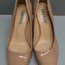 JOY IN LOVE Chunky Heels for Women High Block Heel Pointy Toe Dress Work Pumps (8, Apricot Matte)