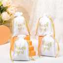 Roowest 100 Pcs Thank You Satin Gift Bags Drawstring Jewelry Candy Pouches for Wedding Bridal Shower Baby Shower Favor Drawstring Bag for Birthday Holiday Party(4 x 6 Inch,White)