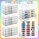 18 Pack Crayon Organizer for Classroom Stackable Crayon Storage Drawers with 24 Stickers Plastic Desktop Pen Art Craft Organization and Makeup Organizer for Classroom Stationery Office