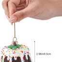 2 x 3D Glass Ornaments for Christmas Tree - Chocolate Cake Christmas Tree Decorations for Xmas Home Decor Outdoor Window Centerpiece