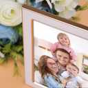 Giftgarden 4x6 Double Picture Frame White with Tempered Glass Display 4 by 6 Photo, Metal Hinged Folding Frame for Tabletop or Wall