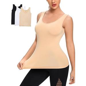 Layla's Celebrity Basic Tank Tops for Women Undershirt Sleeveless Layering Tank Top 3 Pack, Small