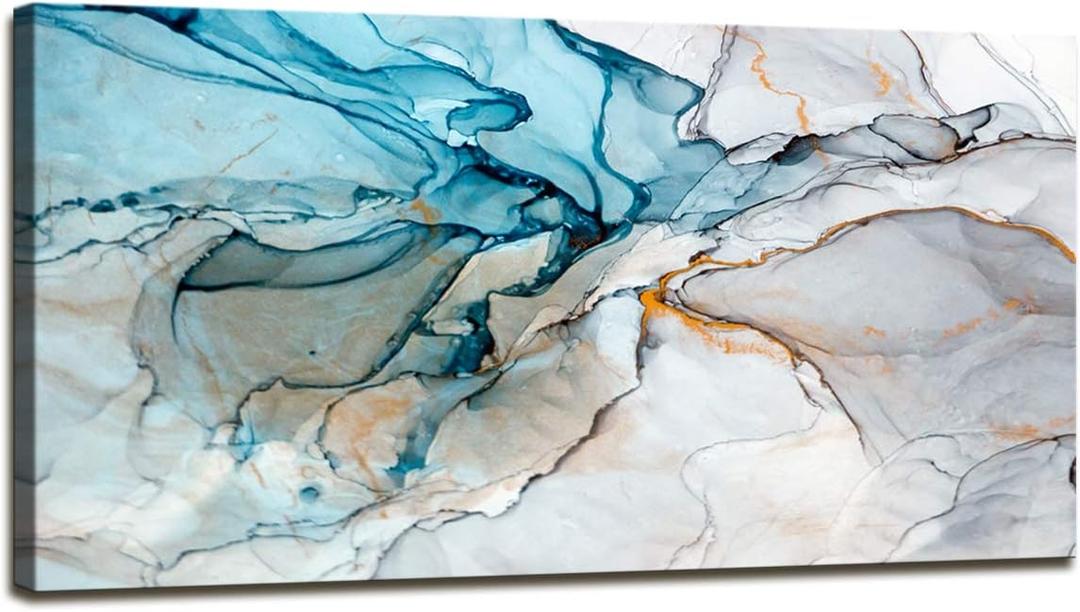 DZL Art A73862 Framed Wall Art Colorful Abstract Painting Background Canvas Wall Art Print Painting for Wall Decor Home Decor, 48"L x 24"W