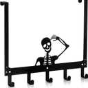 Moxweyeni Skeleton Over The Door Hooks Heavy Duty Organizer Rack for Towel Wall Mount Bathroom Decor Door Hanger Hooks for Hat Coat Cloth Keychain Bag