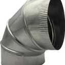 12" Adjustable Duct Elbow 90 Degree HVAC - Galvanized Sheet Metal 28-Gauge Duct Connector - Ideal for Round Tube Air Ventilation & Vent Pipe Ductwork (12 Inch)