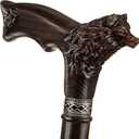 Asterom Walking Cane - Handmade Wolf Cane - Cool Walking Canes for Men and Women - Wooden, Carved, Unique - Walking Sticks for Men & Seniors (39 Inch)