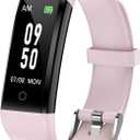 GRV No Bluetooth Pedometer Watch Fitness Tracker No Phone Needed, Step Counter Calories/Sleep Tracker for Walking Running for Men Women Waterproof (Pink)