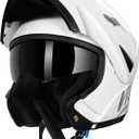 Westt Motorcycle Helmets Modular Motorcycle Helmet for Adults Motorbike Helmet Atv Helmet with Dual Visor for Men & Women Full Face Helmet Flip Up Motorcycle Helmet DOT Approved (Large, White)