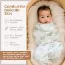 Organic Baby Muslin Swaddle Blankets for Boy or Girl - Eucalyptus Leaves and Sage Swaddling Blanket 2 Pack - Soft Muslin, XLarge and Breathable, Boho Baby, 47" X 47"