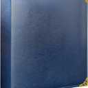 Vintage Leather 3 Ring Binder, 2 Inch D Ring, Holds 8.5" x 11" Paper Letter Size, Brass Corner Protectors, Faux Leather Cover, Professional Office & School Binder (1 Pack, Blue, 2 Inch)