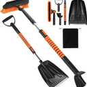 41" Snow Brush and Shovel Kit with Ice Scraper for Car Windshield, Winter Essentials 5 in 1 Extendable 270 Pivoting with Foam Grip Snow Brush Broom and Emergency Shovel for Car Truck SUV Vehicle