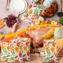 Supervitae 100 Pcs Thanksgiving Fall Bags 8 x 11.8 Inch Bulk Plastic Candy Cookies Treat Goody Bags with Handles for Fall Autumn Party Gift Favor Supplies